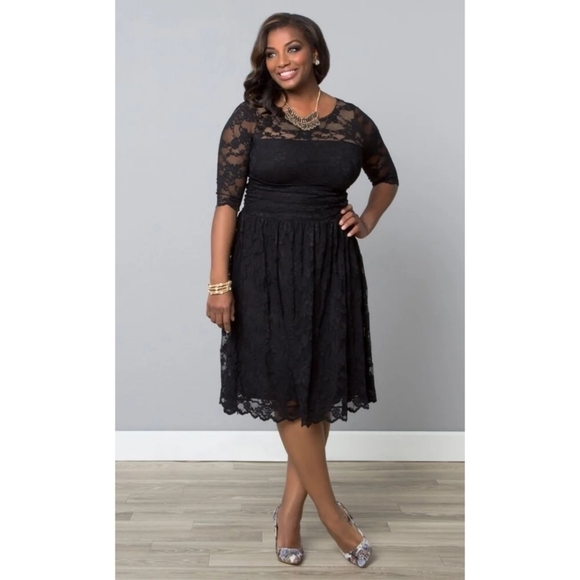 Kiyonna Luna Lace A-line Dress - Picture 1 of 7